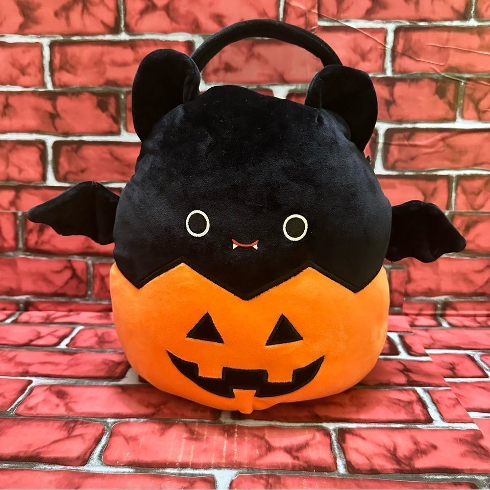 Squishmallows 12” Emily Treat pail Halloween Bat Pumpkin